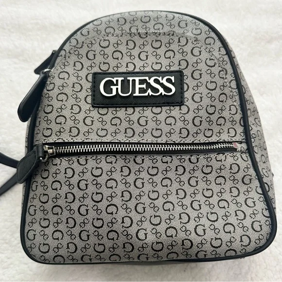 Guess | Bags | Guess Gray And Black Logo Backpack | Poshmark display picture 3